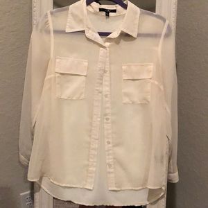 beige long sleeved blouse